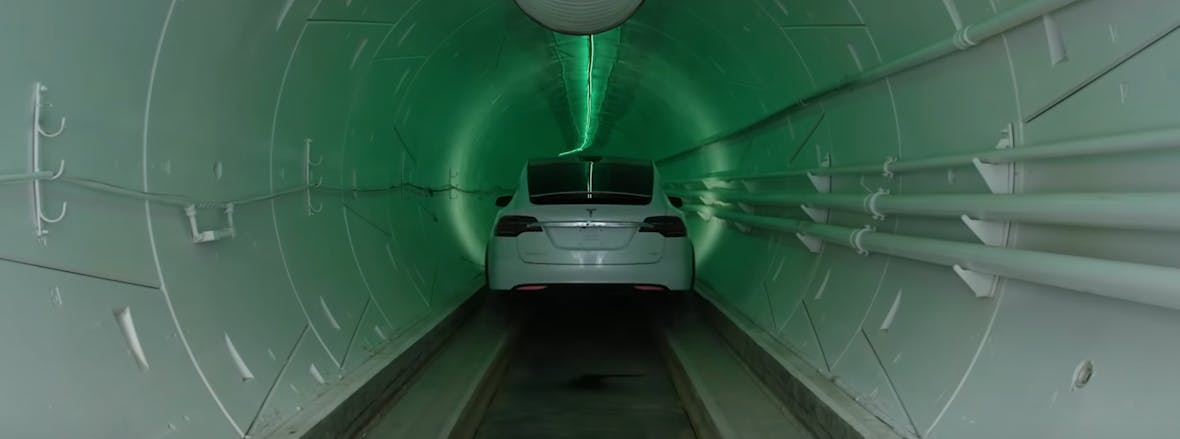 Tesla boss Musk opens guard rail tunnel
